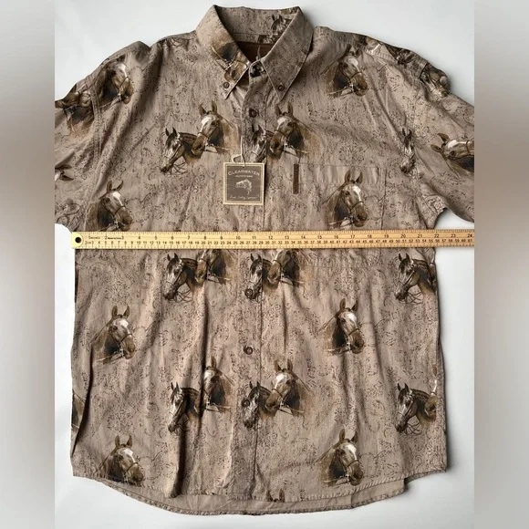 NWT Clearwater Outfitters Horse Equestrian Western Button Up Shirt Men’s Medium - Picture 6 of 7